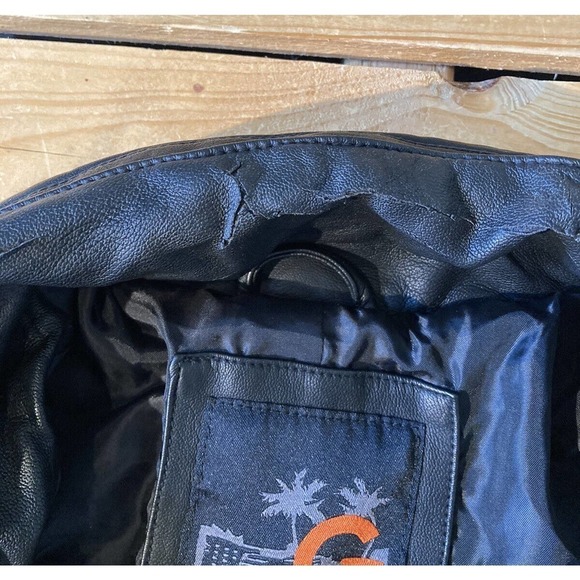 G by Guess Quilted Faux Leather Jacket Size Medium Men’s Black Full Zip - Picture 11 of 12